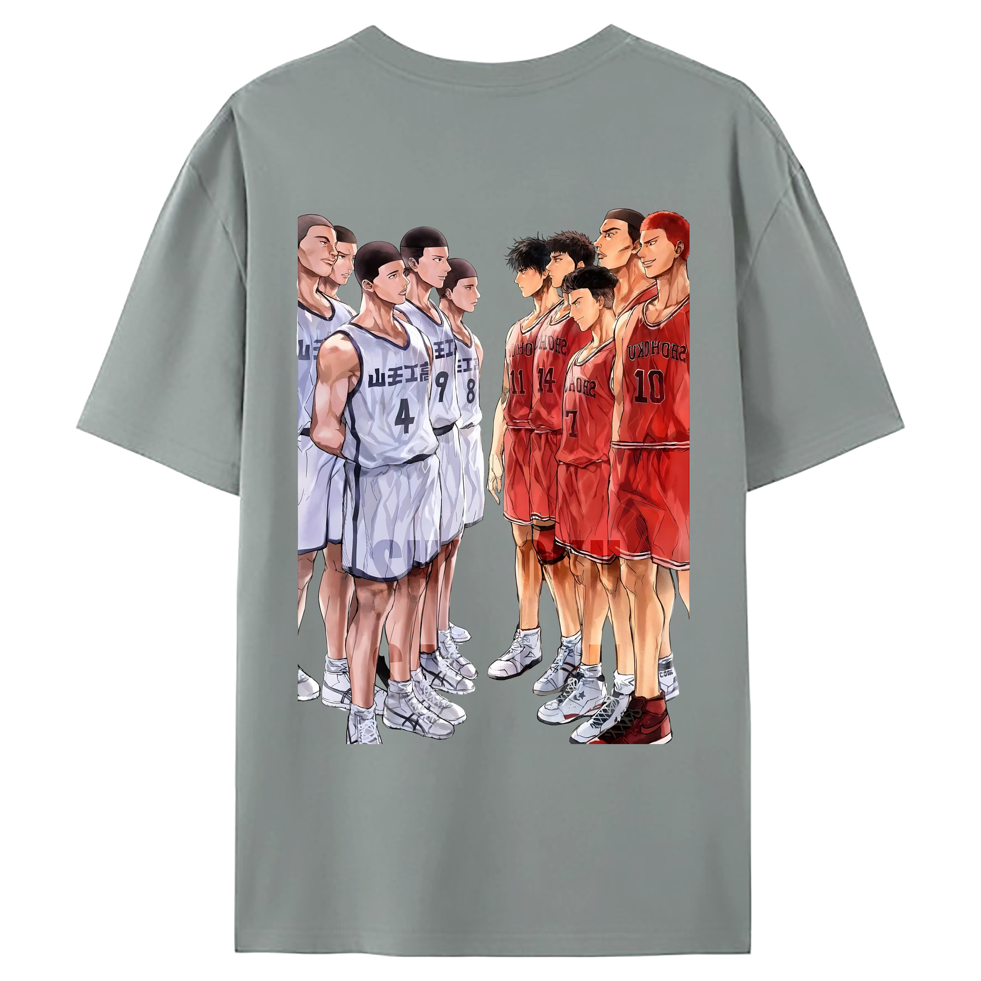 （画像用） SLAM DUNK／スラムダンク 綿100％ メンズ半袖Tシャツ（バックプリント） 通気性